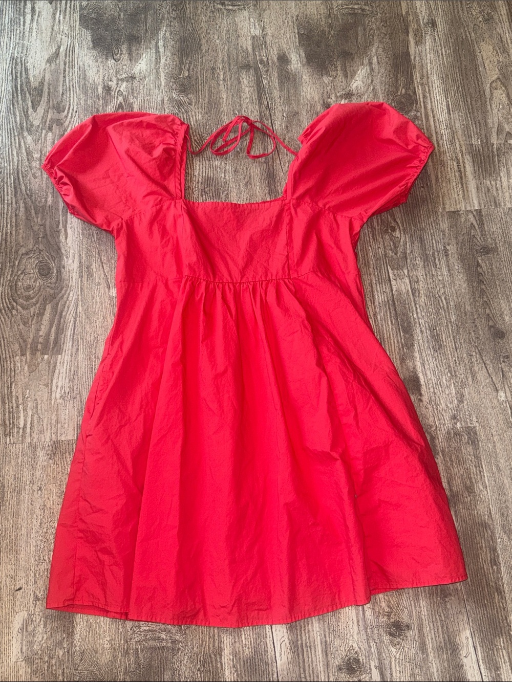 Draper James Red Puff-Sleeve A-Line Summer Dress